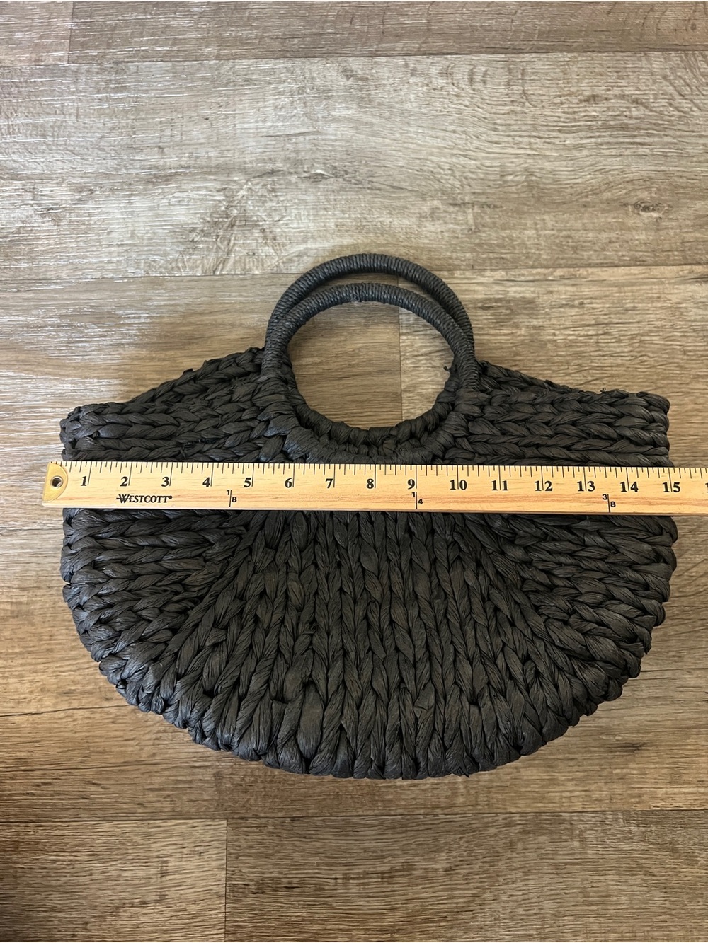 Zara Basic Woven Raffia Straw Handbag in Black - Picture 7 of 7